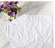 Soft Microfiber Square Towels for Face, Hand & Household Cleaning - White, 30*30 thin white lock edge