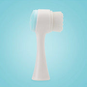 Double-Sided Manual Facial Cleansing Brush with Silicone Massage Pad - PVC boxed blue