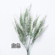 Artificial Flocked Lavender Bouquet for Home & Wedding Decor - Red