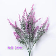Artificial Flocked Lavender Bouquet for Home & Wedding Decor - Pink