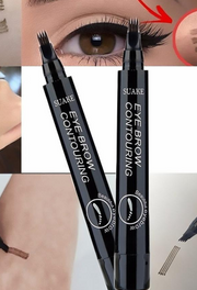 4-Tip Microblading-Style Eyebrow Pen for Hair-Like Brow Strokes - Negro