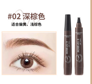 4-Tip Microblading-Style Eyebrow Pen for Hair-Like Brow Strokes - gray-brown