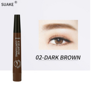 4-Tip Microblading-Style Eyebrow Pen for Hair-Like Brow Strokes - Black