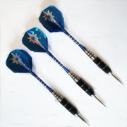 Steel Tip Darts Set with Aluminium Shafts & Flights - 5-line blue+L4