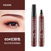 4-Tip Microblading-Style Eyebrow Pen for Hair-Like Brow Strokes - RED BROWN