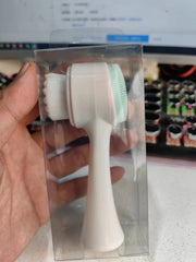 Double-Sided Manual Facial Cleansing Brush with Silicone Massage Pad