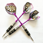 Steel Tip Darts Set with Aluminium Shafts & Flights - 5-line purple+L6