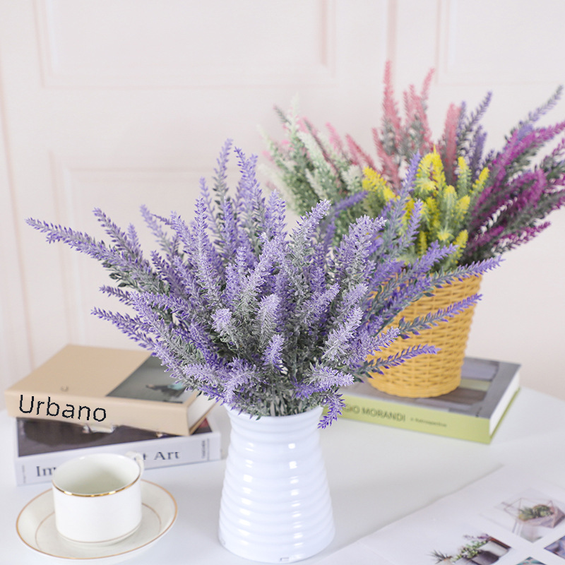 Artificial Flocked Lavender Bouquet for Home & Wedding Decor - Purple