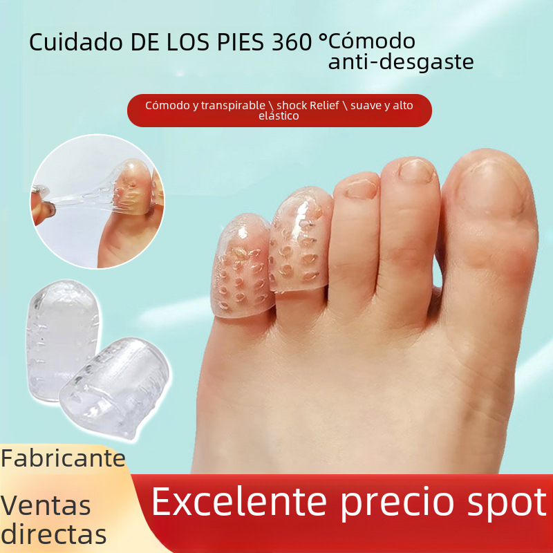 Silicone Gel Toe Protector Sleeves & Separators with Ventilation Holes - Transparent 1 pack [bare pack]
